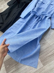 Đầm Linen Cổ Tàu Zara