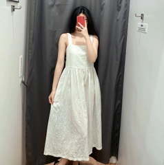 Đầm 2 Dây Trắng Linen