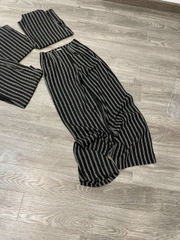 Quần Linen Lưng Cao Kẻ Sọc Zara