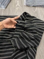 Quần Linen Lưng Cao Kẻ Sọc Zara