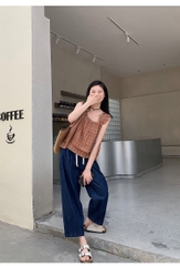 Quần Baggy Denim Bo Gấu Zara