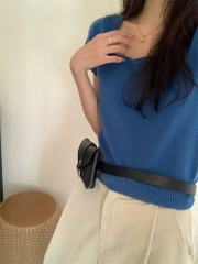 Áo Dệt Kim Cổ Vuông  Áo Dệt Kim Cổ Vuông  BLUEPOPS