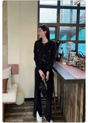 Áo Dạ Đen Đính Nút ZR