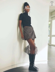 Áo Thun Croptop Gu Cổ Khoá Kéo