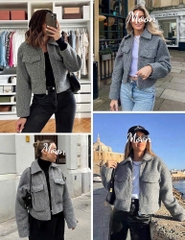 Áo Khoác Dạ Xám Zara