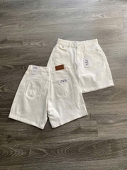 Quần Short Jean Trắng Zara