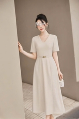 Đầm Cổ V Kèm Belt Vero