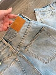 Quần Jean Ống Suông Xanh Nhạt Zara