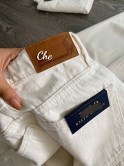 Quần Jean Suông Trắng Kem Polo