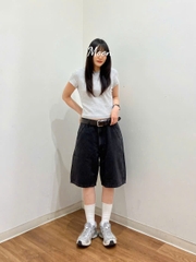 Áo Thun Croptop Kẻ Ngang Uniqlo