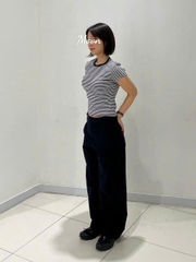 Áo Thun Croptop Kẻ Ngang Uniqlo
