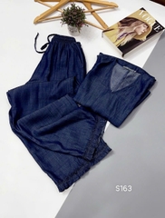 Sét Áo Sát Nách Và Quần Suông Denim Oliver