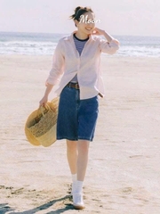 Quần Shorts Ngố Jean Mềm Uniqlo