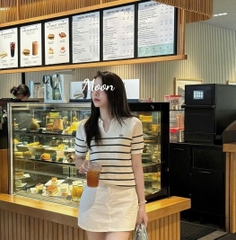 Áo Dệt Kẻ Ngang 2 Màu