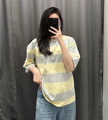 Áo Thun Kẻ Ngang Ngắn Tay Uniqlo