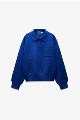 Áo Len Polo Xanh Coban Zara