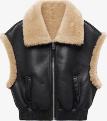 Áo Khoác Gile Lót Lông Mango