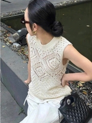 Áo Dệt Móc Sát Nách P Knitwear