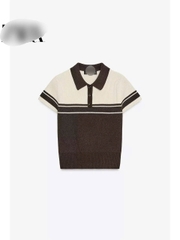 Áo Len Nâu Phối Cổ Polo