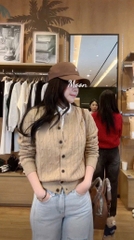 Áo Cardigan Nâu Nhạt Whoau