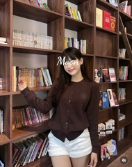 Áo Cardigan Màu Nâu Đậm Whoau