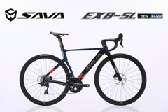 Xe Đạp Đua ĐỨC SAVA EX8 SL:khung Nhôm siêu nhẹ, trọng lượng dưới 10kg, càng Carbon Toray T800 cao cấp. Dàn đầu Carbon Toray đúc liền khối, Tem UCI, Groupset SHIMANO 105 R7120 Japan via 2x12(24S) . SAN PHẲNG MỌI GIỚI HẠN