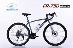 Xe đạp đua FASCINO FR750: Khung thép cường lực, group 21 tốc độ, tay lái và vành hợp kim nhôm 2 lớp, phuộc đơ, phanh đĩa