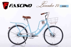 Xe đạp Mini FASCINO LAVENDER 24: khung thép, sơn tĩnh điện, cáp âm khung. Phanh đĩa , DUYÊN DÁNG sang trọng dành cho phái đẹp