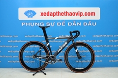 Xe đạp Fixed Gear LIFE HORSE Sơn Carbon: Full Nhôm nhẹ không mối hàn thiết kế khí động học, vành chém gió cao 6cm, Lốp 700x28C