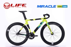 Xe đạp Fixed Gear LIFE MIRACLE: Full Nhôm nhẹ không mối hàn thiết kế khí động, vành chém gió cao 6cm, Lốp 700x25C