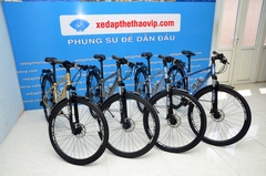 Xe Đạp Hybrid Đài Loan LIFE HBR Xmas:  Khung nhôm siêu nhẹ Không mối hàn, SHIMANO M315 3x8 tốc độ, phuộc nhún có khóa hành trình, phanh dầu Shimano, líp thả, đầy đủ baga, chắn bùn trang nhã đẳng cấp