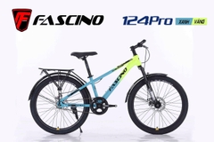 Xe đạp địa hình FASCINO 124PRO: Khung thép cường lực,cáp âm khung, líp đơn, vành nhôm, phuộc nhún, phanh đĩa, bánh 24