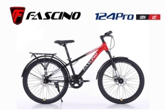 Xe đạp địa hình FASCINO 124PRO: Khung thép cường lực,cáp âm khung, líp đơn, vành nhôm, phuộc nhún, phanh đĩa, bánh 24