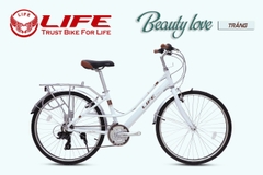 Xe Đạp Mini ĐÀI LOAN LIFE Beauty Love, có bộ chuyển động, khung nhôm siêu nhẹ, duyên dáng sang trọng, 21 tốc độ, shimano Tourney dành cho các quý cô