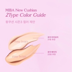 Phấn nước trang điểm căng bóng “làn da sứ” phong cách Hàn Quốc Miba Ion Calcium Foundation Double Cushion Glow - Season 3