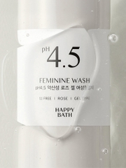 Gel rửa vệ sinh chăm sóc nữ giới pH 4.5 dạng gel có tính axit nhẹ Hương hoa hồng Happy Bath pH 4.5 Mildly Acidic Gel Feminine Cleanser 200g