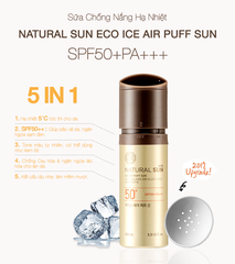 Kem Chống Nắng Mát Lạnh Giảm Nhiệt Cho Da Dạng Cushion The Face Shop Natural Sun Eco Ice Air Puff Sun SPF50+ PA++++ 100ml