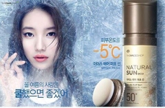 Kem Chống Nắng Mát Lạnh Giảm Nhiệt Cho Da Dạng Cushion The Face Shop Natural Sun Eco Ice Air Puff Sun SPF50+ PA++++ 100ml