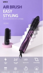 Lược chải tóc Unix Air Brush UN-A1954 với 2 đầu lược thay thế Tạo kiểu dễ dàng / lược chải thẳng vào nếp và phồng chân tóc và lược chải tạo kiểu gợn sóng