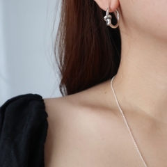Bông Tai 925 Vòng Nút Thắt Dày