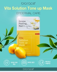 Mặt Nạ 2 Bước Tẩy Tế Bào Chết Dưỡng Sáng Da Biorace Renew Peeling Pad Vita Solution Tone Up Mask