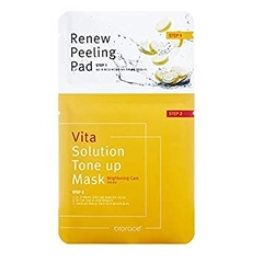 Mặt Nạ 2 Bước Tẩy Tế Bào Chết Dưỡng Sáng Da Biorace Renew Peeling Pad Vita Solution Tone Up Mask