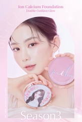 Phấn nước trang điểm căng bóng “làn da sứ” phong cách Hàn Quốc Miba Ion Calcium Foundation Double Cushion Glow - Season 3