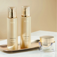 (New) Bộ 2 Sản Phẩm Nước Hoa Hồng & Sữa Dưỡng Chống Lão Hóa Iope Super Vital Softener & Emulsion 2ea Set (Softener 150ml + 18ml; Emulsion 150ml + 18ml; Cream 14ml)