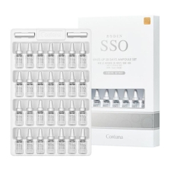 Tinh Chất dưỡng trắng da trị thâm nám 28 ngày Coreana Rodin Sso White Up 28 Days Ampoule Set 2ml x 28ea