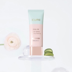 Kem dưỡng trắng nâng tông da có chức năng chống nắng làm đều màu da dưỡng ẩm làm dịu da Cure Realoe Water Splash Calming Tone Up Cream SPF50+/ PA++++ 40g