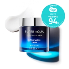 Kem Dưỡng Ẩm Nuôi Dưỡng Phục Hồi Da Missha Super Aqua 10 Hyaluronic Acid Ultra Hyalron Cream 70ml