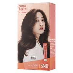 Kem Nhuộm Tóc Amos Color Genic It's Glow Hair 5NB Natural Brown Nâu Tự Nhiên 80ml