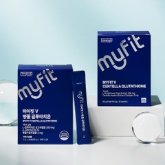 Bột uống bổ sung Glutathione và một số l vitamin ➰ Dongkook Pharmaceutical My Fit V Centella asiatica Glutathione/ Hyaluronic Acid, Folic Acid, Elastin, Vitamin B6 ➰30 gói / hộp