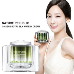 (Đã đổi mẫu) Bộ Sản Phẩm Dưỡng Trắng Chống Lão Hóa Kem Dưỡng Và Tinh Chất Vàng Nature Republic Ginseng Royal Silk 24k Gold Ampoule & Watery Cream Special Set